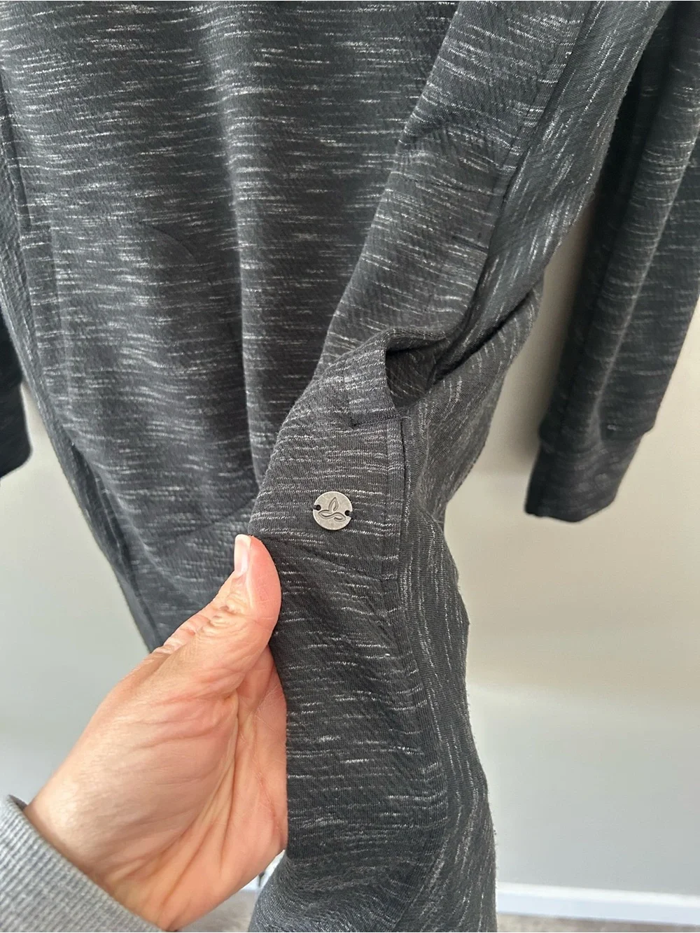 PrAna Athletic Cozy Black Heather Turtleneck “Sunrise Dress” Sweatshirt Dress - Picture 6 of 6
